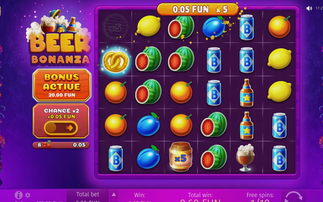 Free Spins med antal kvarvarande snurrar på skärmen