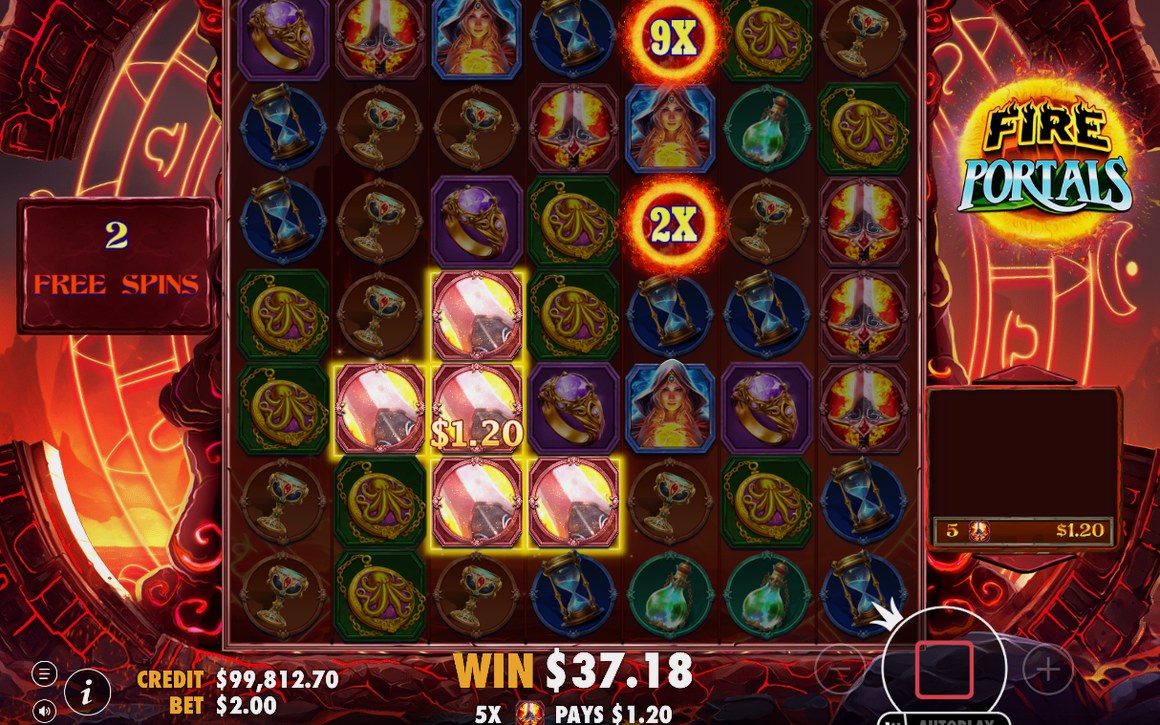 Gratisspinn med särskilda rullar och Fire Portal Wilds kvar